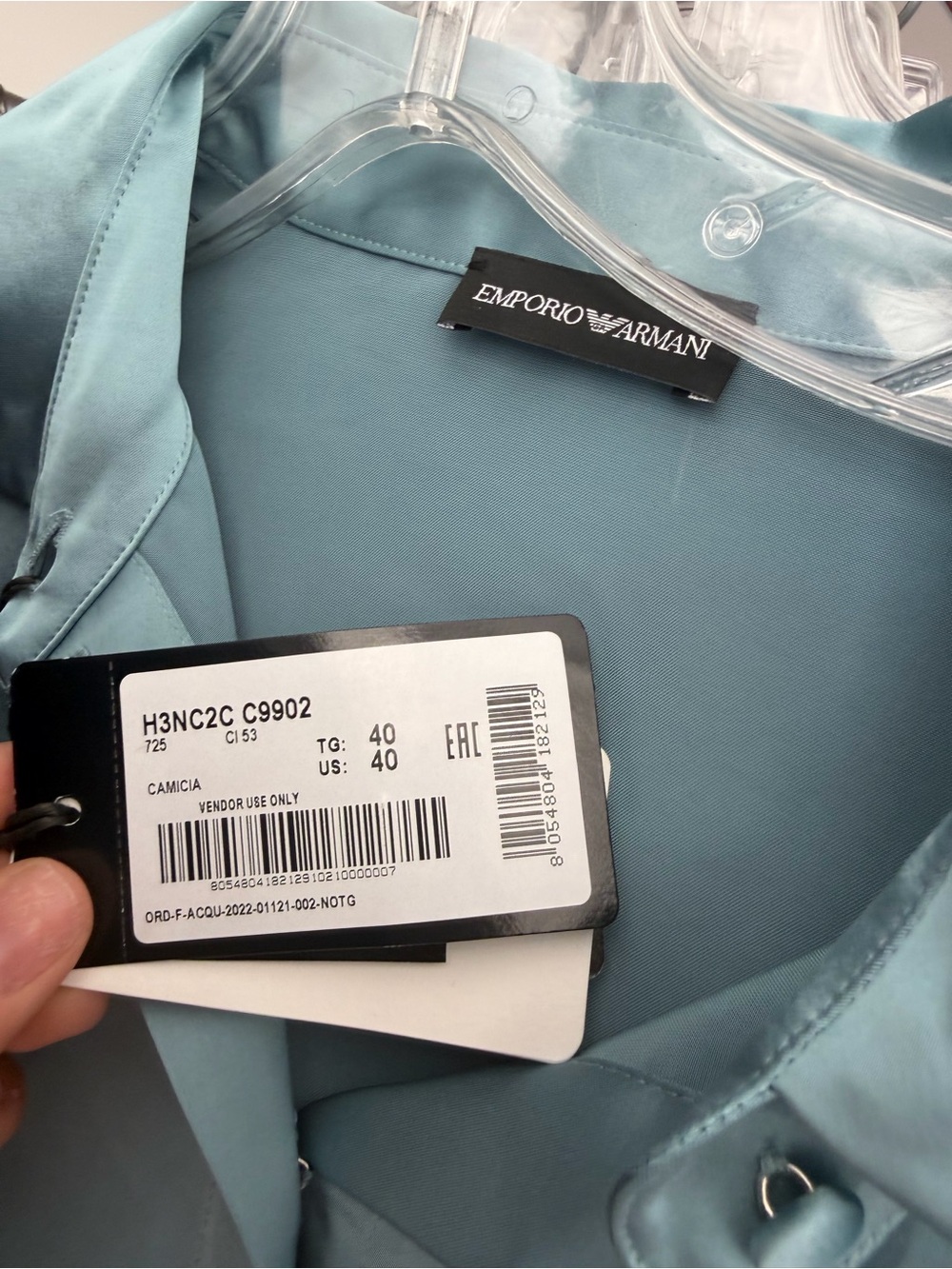 Emporio Armani Light Teal Button-Down Shirt